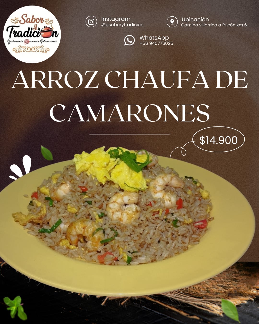 Arroz chaufa de camarones