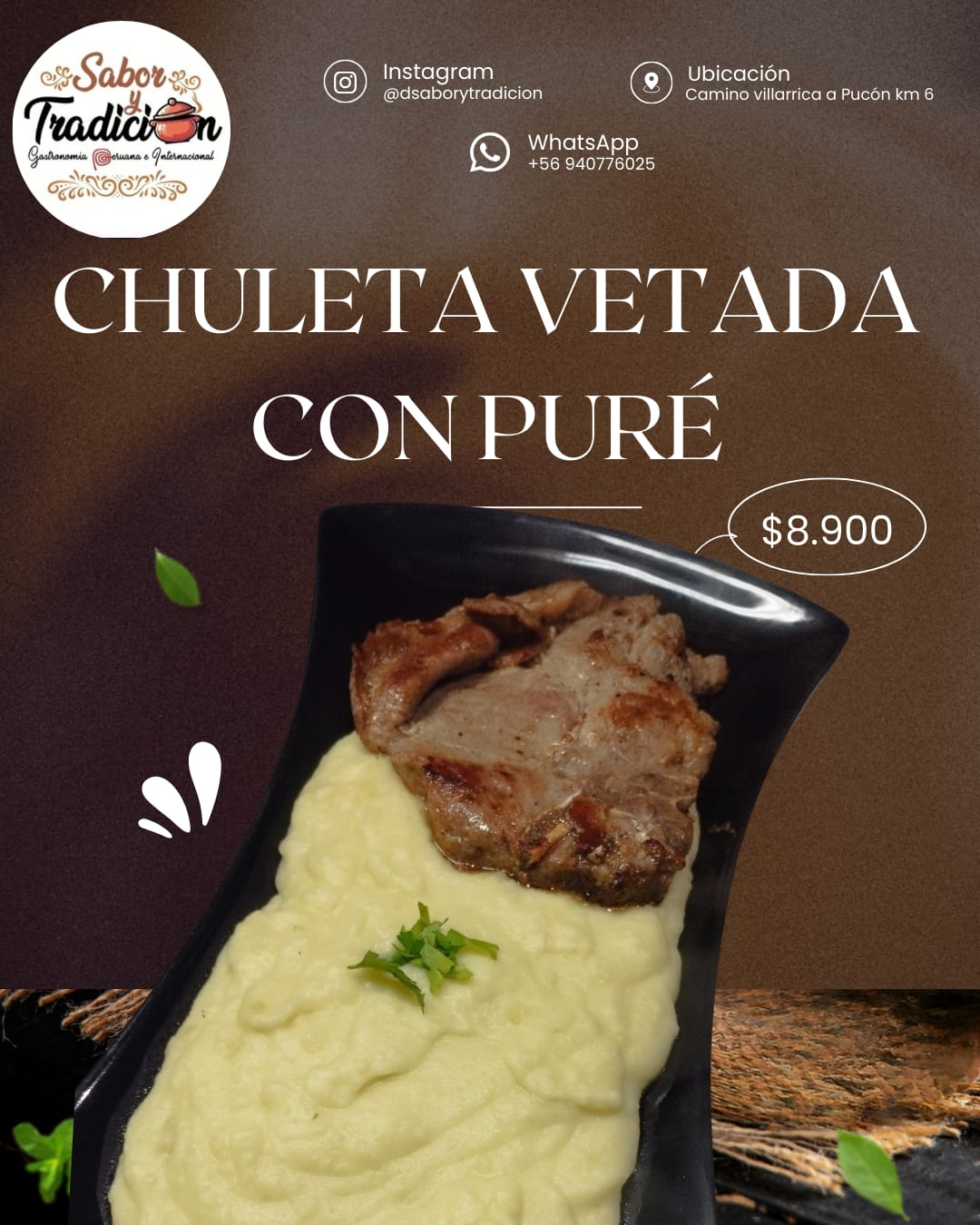 Chuleta vetada con pure